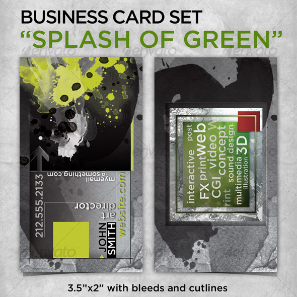 GraphicRiver business card The Splash of Green 85115 GraphicRiver business card The Splash of Green 85115