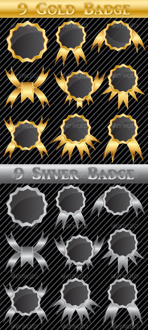 GraphicRiver Gold and silver badge 85381 GraphicRiver Gold and silver badge 85381