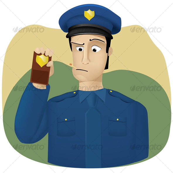 GraphicRiver Policeman shows his badge 86185 GraphicRiver Policeman shows his badge 86185