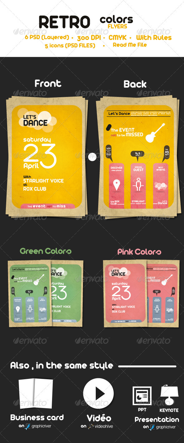 GraphicRiver Retro Colors Flyers 262848 GraphicRiver Retro Colors Flyers 262848