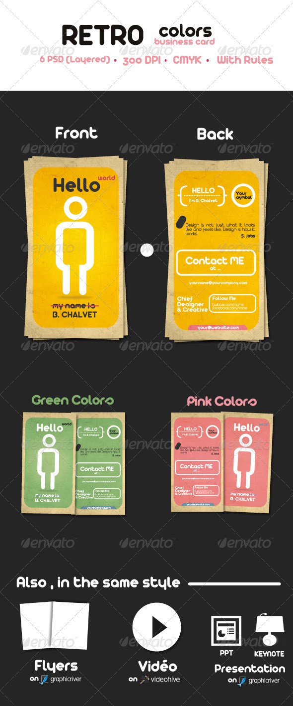GraphicRiver Business Card Retro Colors 262945 GraphicRiver Business Card Retro Colors 262945