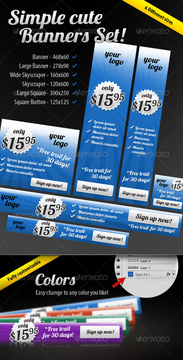 GraphicRiver Simple Cute Banners Set 263311 GraphicRiver Simple Cute Banners Set 263311