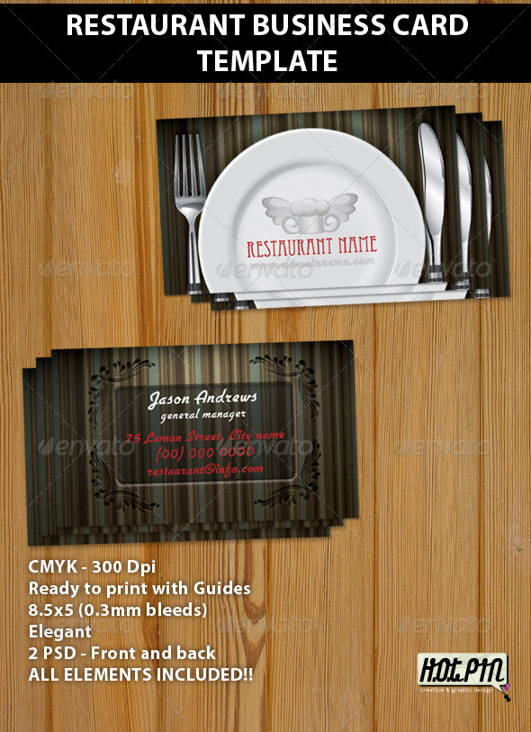 GraphicRiver Restaurant Business Card Template 264486 GraphicRiver Restaurant Business Card Template 264486