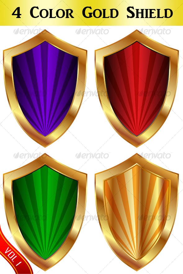 GraphicRiver Colorful shield set 87470 GraphicRiver Colorful shield set 87470
