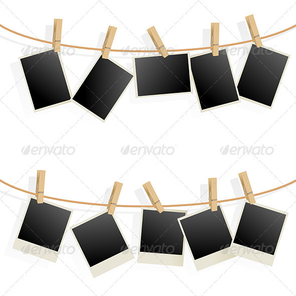 GraphicRiver Photo Frames on Rope 2371826 GraphicRiver Photo Frames on Rope 2371826