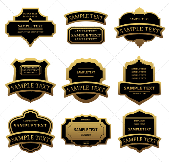 GraphicRiver Set of golden labels 88169 GraphicRiver Set of golden labels 88169