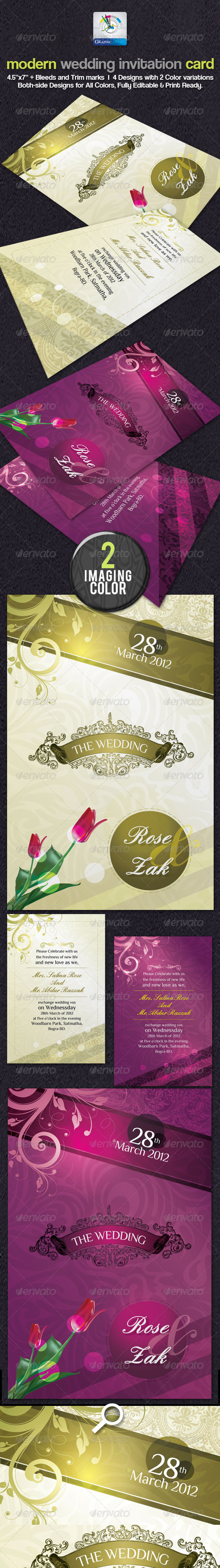 GraphicRiver Modern Wedding Invitation Cards 2393750 GraphicRiver Modern Wedding Invitation Cards 2393750
