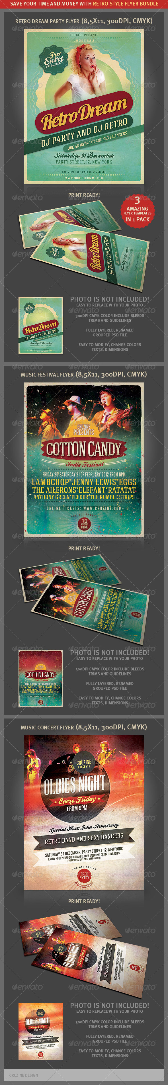 GraphicRiver Retro Style Flyer Bundle 2 2393785 GraphicRiver Retro Style Flyer Bundle 2 2393785