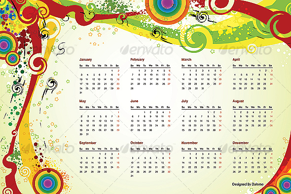 GraphicRiver Vector 2010 Calendar 88524 GraphicRiver Vector 2010 Calendar 88524