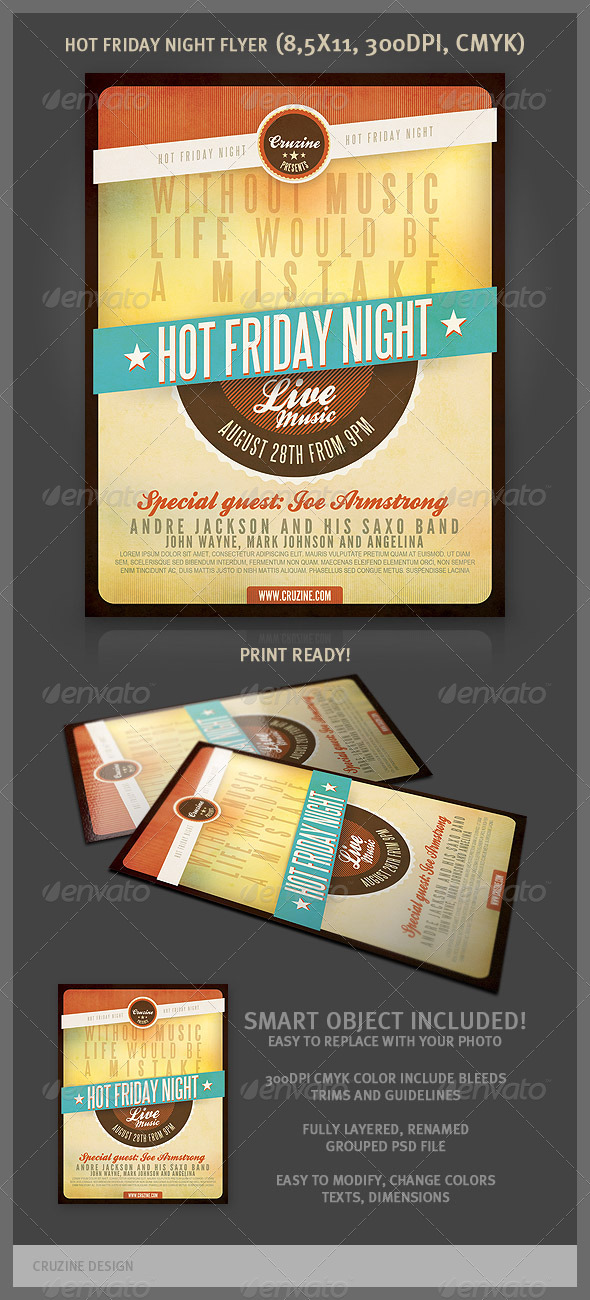GraphicRiver Hot Friday Night Flyer 2415062 GraphicRiver Hot Friday Night Flyer 2415062
