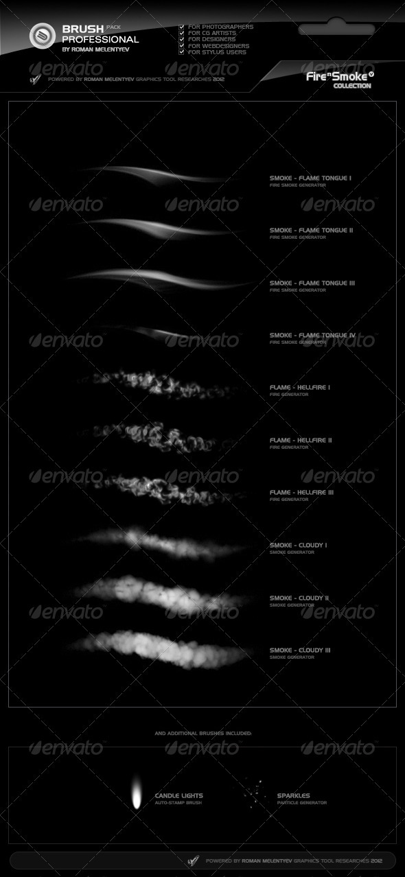 GraphicRiver Brush Pack Professional volume I Fire & Smoke 898931 GraphicRiver Brush Pack Professional volume I Fire & Smoke 898931