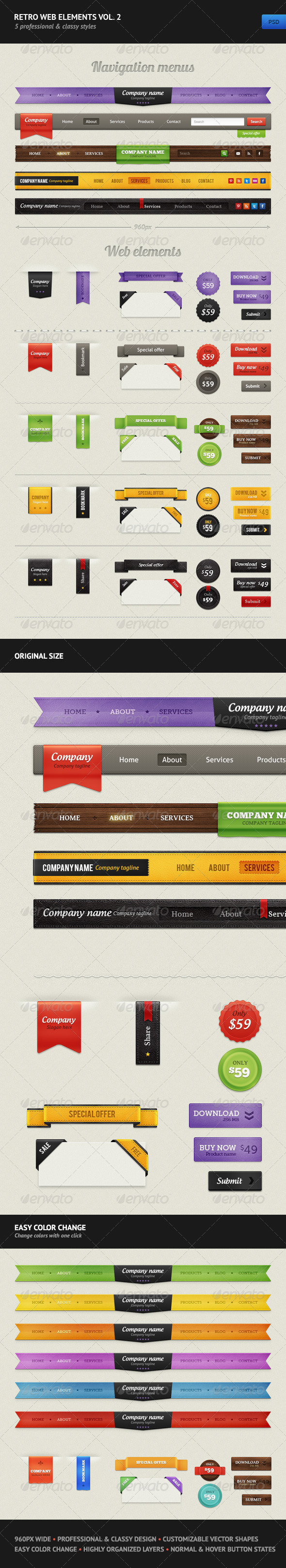 GraphicRiver Retro Web Elements Vol 2 2437172 GraphicRiver Retro Web Elements Vol 2 2437172