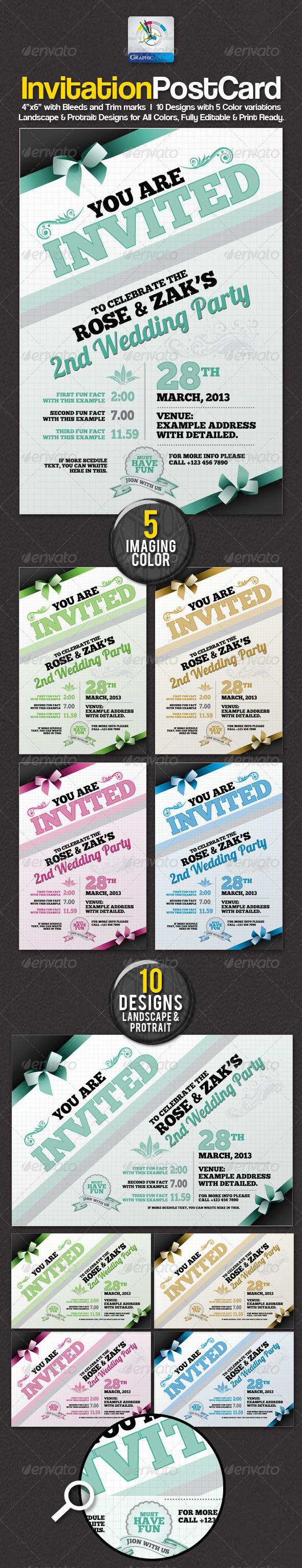 GraphicRiver Modern Invitation Postcard Sets 2445294 GraphicRiver Modern Invitation Postcard Sets 2445294
