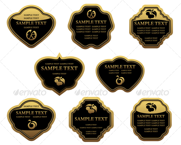 GraphicRiver Set of gold labels for design food 89840 GraphicRiver Set of gold labels for design food 89840
