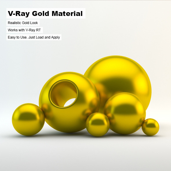 gold material vray 3ds max