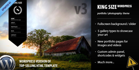 ThemeForest - King Size - fullscreen background WordPress theme v.3 ThemeForest - King Size - fullscreen background WordPress theme v.3