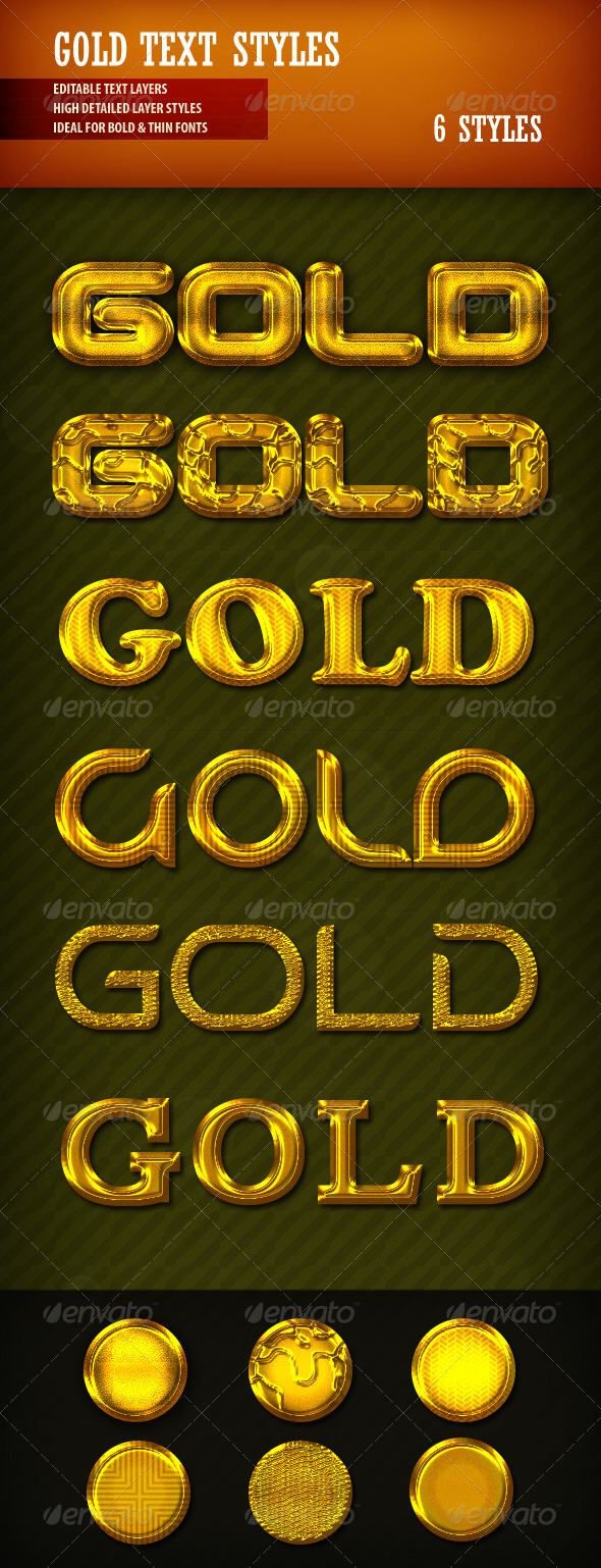 GraphicRiver Gold Text Styles 2504214 GraphicRiver Gold Text Styles 2504214