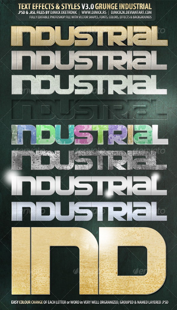 GraphicRiver Grunge PSD text effects and styles by djnick 91569 GraphicRiver Grunge PSD text effects and styles by djnick 91569