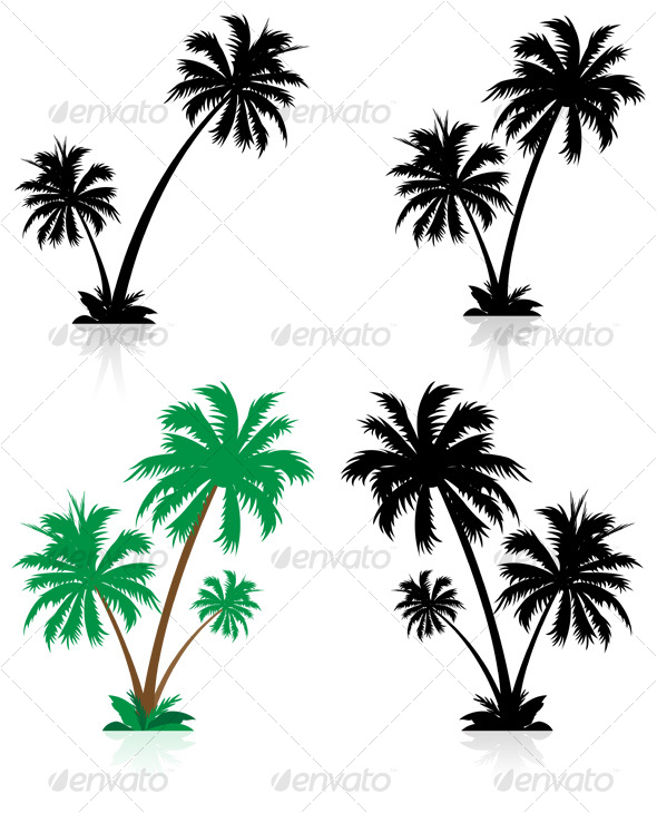 GraphicRiver palm tree set 91630 GraphicRiver palm tree set 91630
