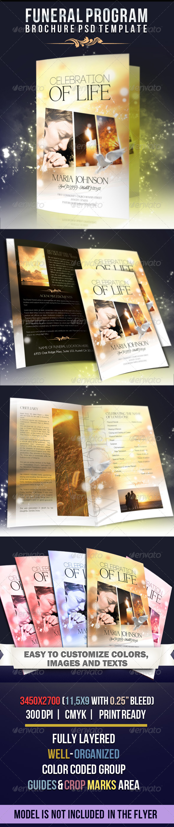 GraphicRiver Celebration of life Funeral Program Brochure Template 2549525 GraphicRiver Celebration of life Funeral Program Brochure Template 2549525