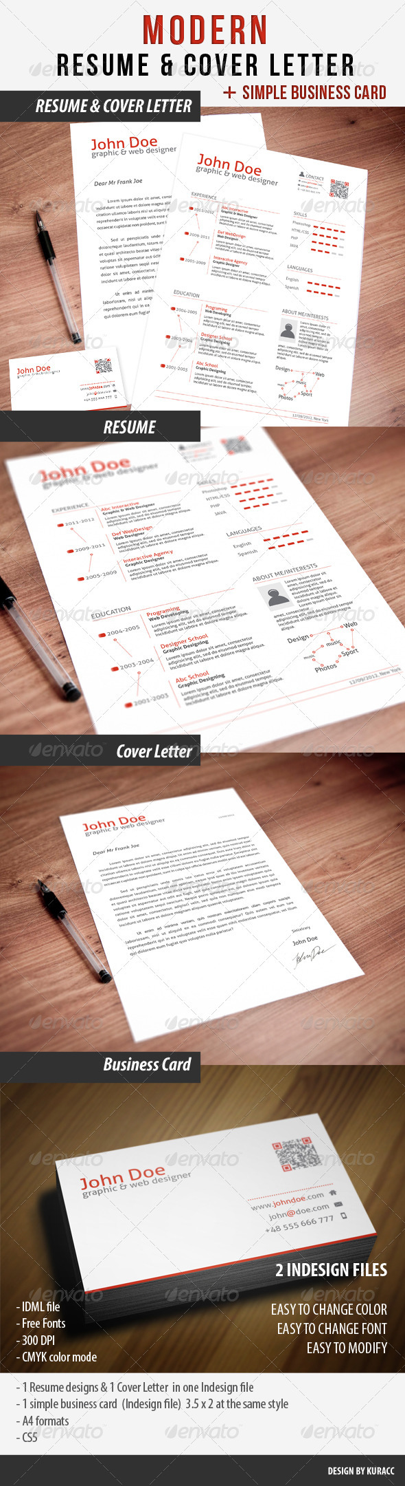 GraphicRiver Clean Resume & Cover Letter & Business Card 2555944 GraphicRiver Clean Resume & Cover Letter & Business Card 2555944