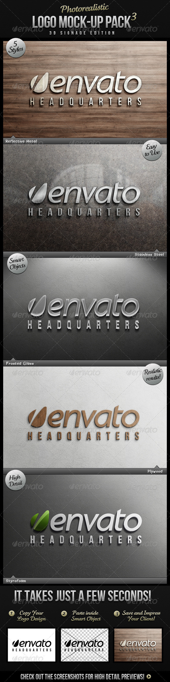 GraphicRiver Photorealistic Logo Mock-Up Pack 3 2564243 GraphicRiver Photorealistic Logo Mock-Up Pack 3 2564243