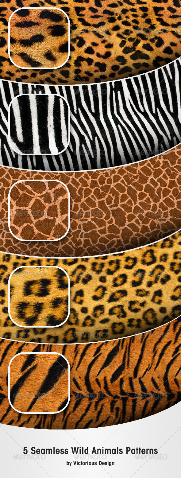 GraphicRiver 5 Seamless Wild Animals Patterns 2601243 GraphicRiver 5 Seamless Wild Animals Patterns 2601243