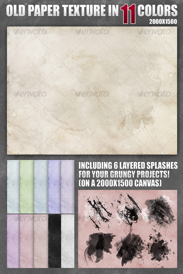 GraphicRiver Old Paper Texture in 11 Colors 94232 GraphicRiver Old Paper Texture in 11 Colors 94232