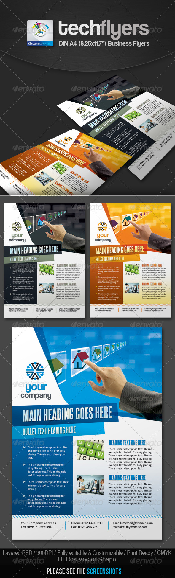 GraphicRiver Tech Multipurpose Business Flyers 2645050 GraphicRiver Tech Multipurpose Business Flyers 2645050