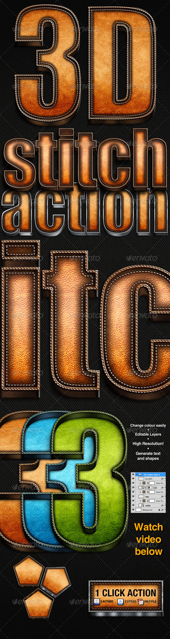 GraphicRiver 3D Stitch Action 2645285 GraphicRiver 3D Stitch Action 2645285