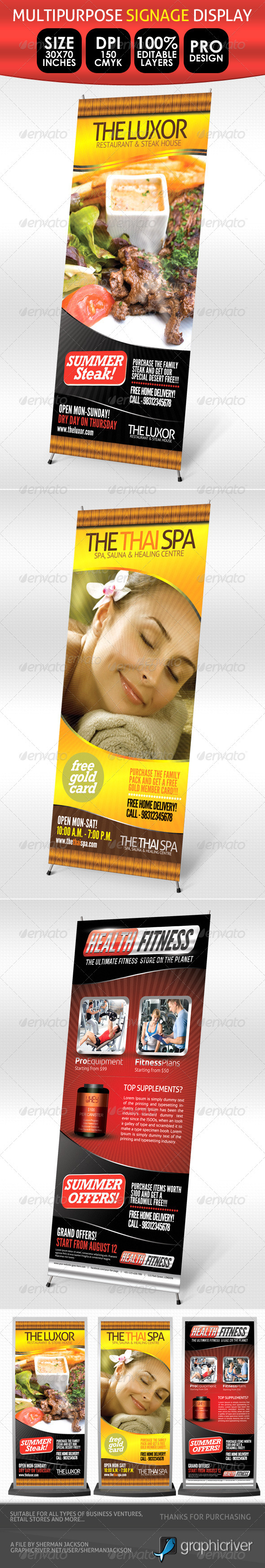 GraphicRiver Fitness Spa & Restaurant Multipurpose Signage 2657901 GraphicRiver Fitness Spa & Restaurant Multipurpose Signage 2657901