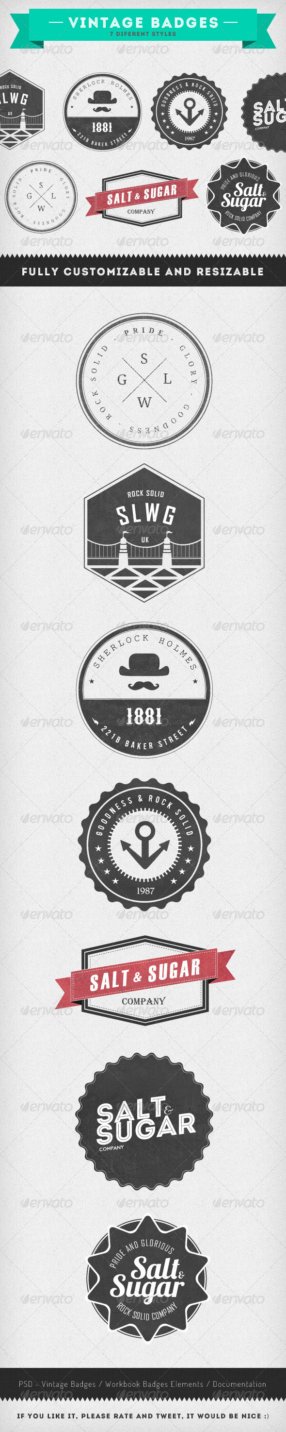 GraphicRiver Vintage Badges 7 Diferent Styles 2659248 GraphicRiver Vintage Badges 7 Diferent Styles 2659248