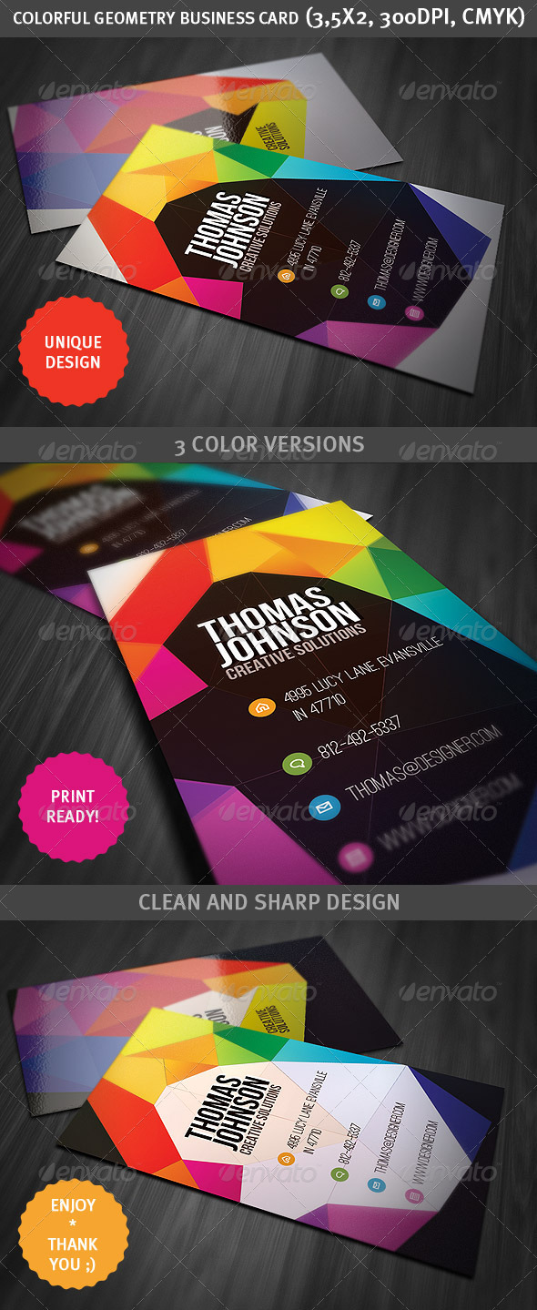 GraphicRiver Colorful Geometry Business Card 2670534 GraphicRiver Colorful Geometry Business Card 2670534
