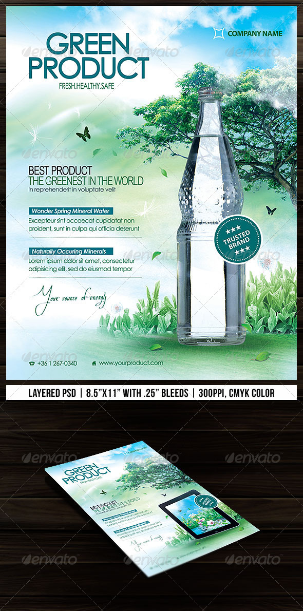 GraphicRiver Green Product Flyer 2678217 GraphicRiver Green Product Flyer 2678217