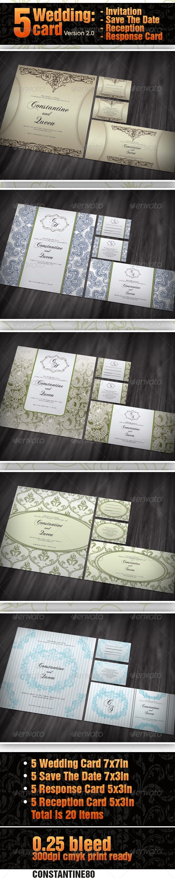 GraphicRiver 5 items Wedding Card ver 2.0 2680921 GraphicRiver 5 items Wedding Card ver 2.0 2680921