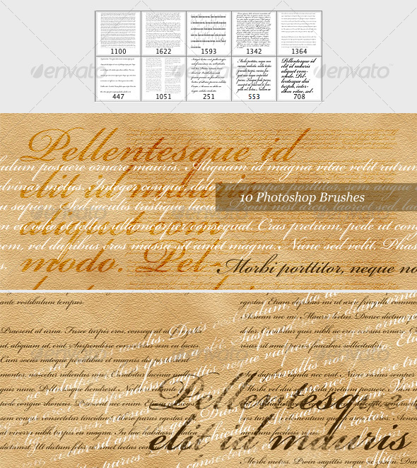 GraphicRiver Latin Text Brush Pack 10 Photoshop Brushes 28521 GraphicRiver Latin Text Brush Pack 10 Photoshop Brushes 28521