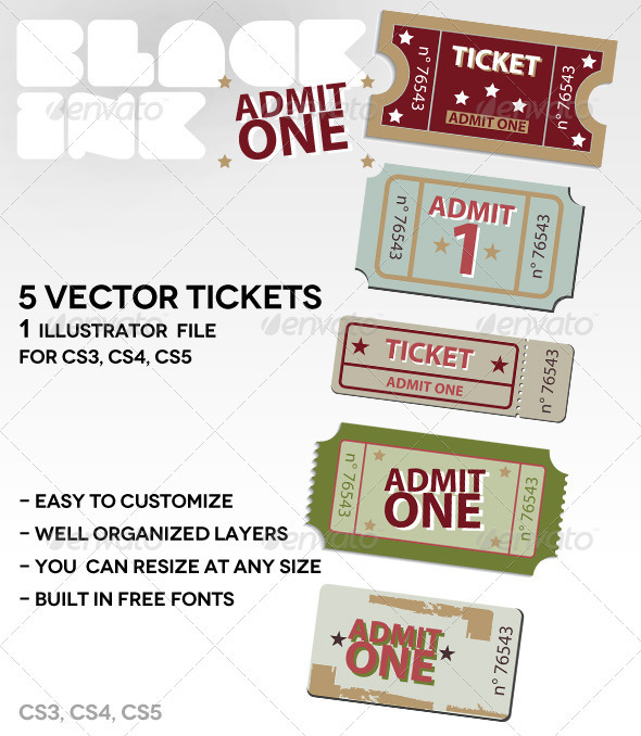 GraphicRiver Admit-One-Tickets 2410655 GraphicRiver Admit-One-Tickets 2410655