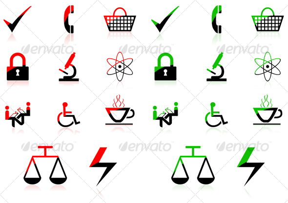 GraphicRiver Red green icons 97322 GraphicRiver Red green icons 97322