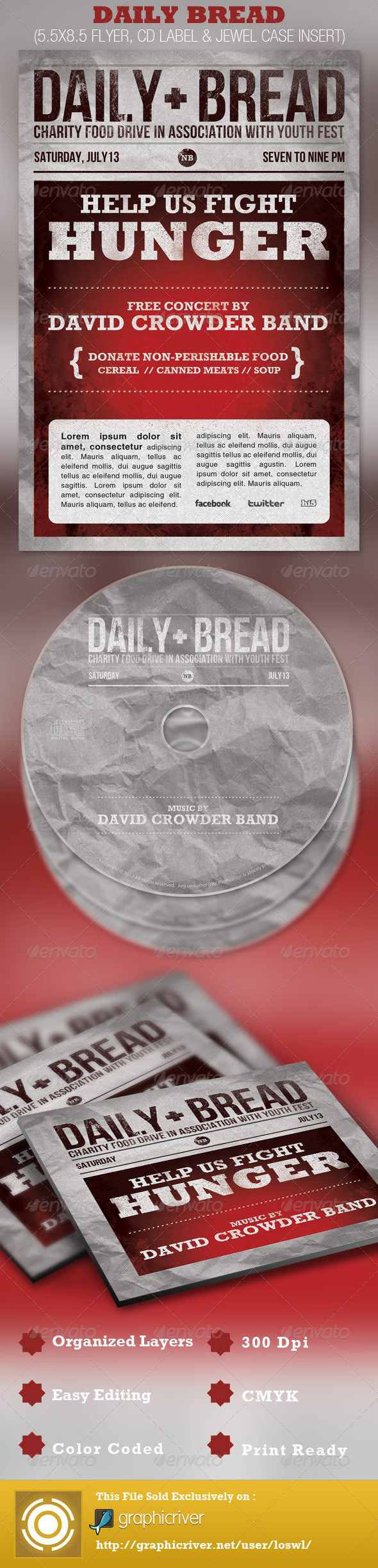 GraphicRiver Daily Bread Church Flyer and CD Template 2439990 GraphicRiver Daily Bread Church Flyer and CD Template 2439990