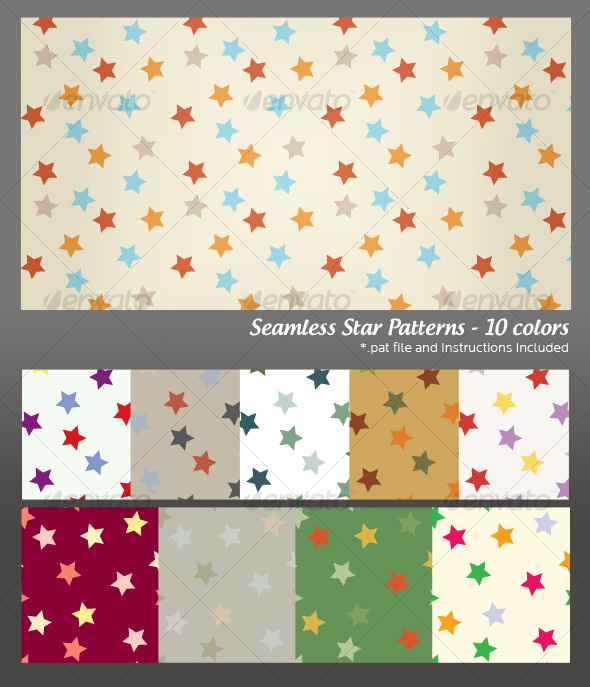 GraphicRiver Seamless Star Background Pattern 10 colors 99152 GraphicRiver Seamless Star Background Pattern 10 colors 99152