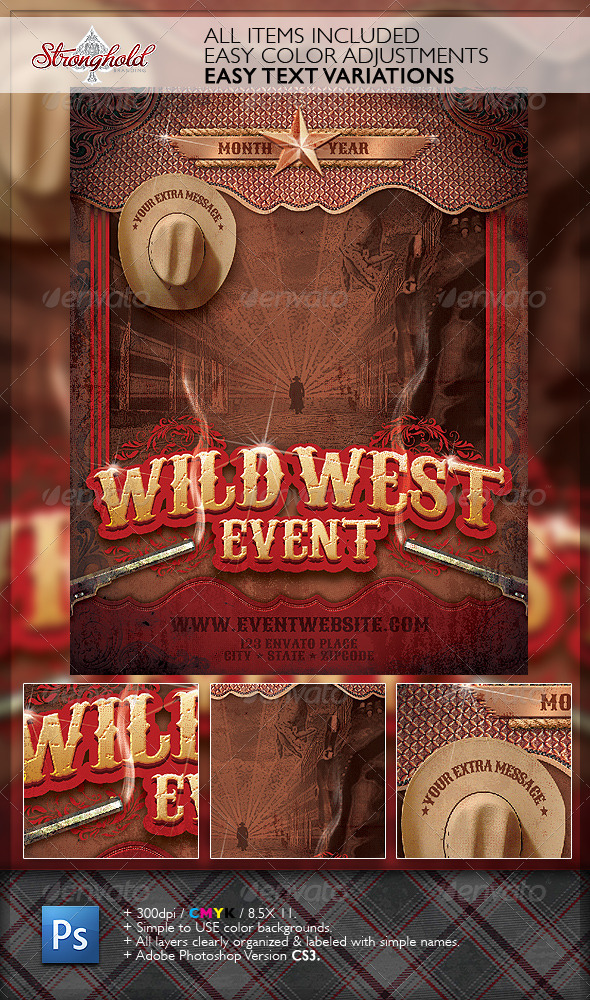 GraphicRiver Wild West Gunslinger Flyer Poster Template 2784157 GraphicRiver Wild West Gunslinger Flyer Poster Template 2784157