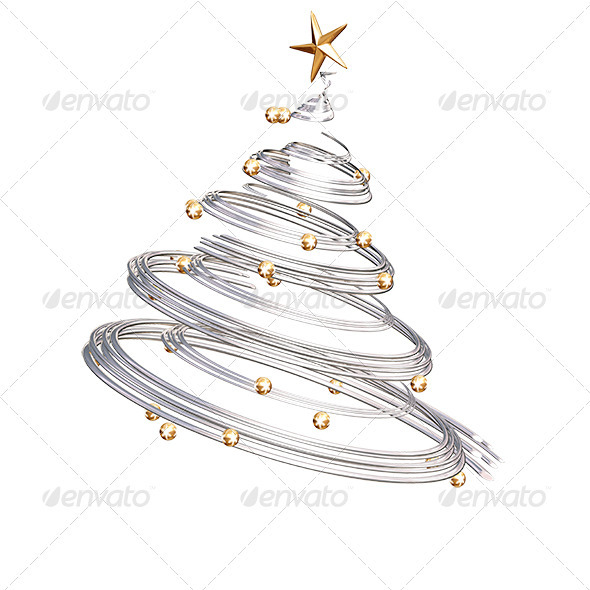 GraphicRiver Silver Spiral Christmas Tree 561759 GraphicRiver Silver Spiral Christmas Tree 561759