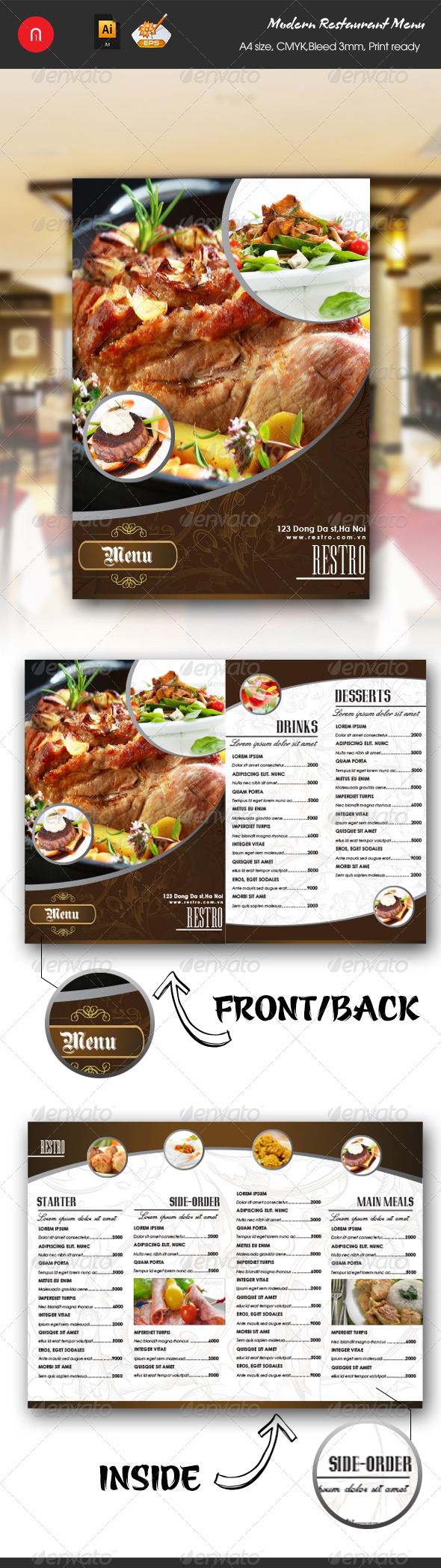 GraphicRiver Modern Restaurant Food & Drinks Menu 2808960 GraphicRiver Modern Restaurant Food & Drinks Menu 2808960