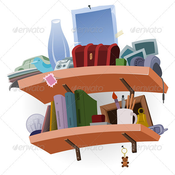 GraphicRiver Shelf full of Stuff 2813026 GraphicRiver Shelf full of Stuff 2813026