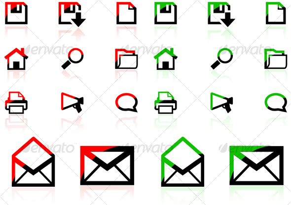 GraphicRiver Red Green Icons 101766 GraphicRiver Red Green Icons 101766