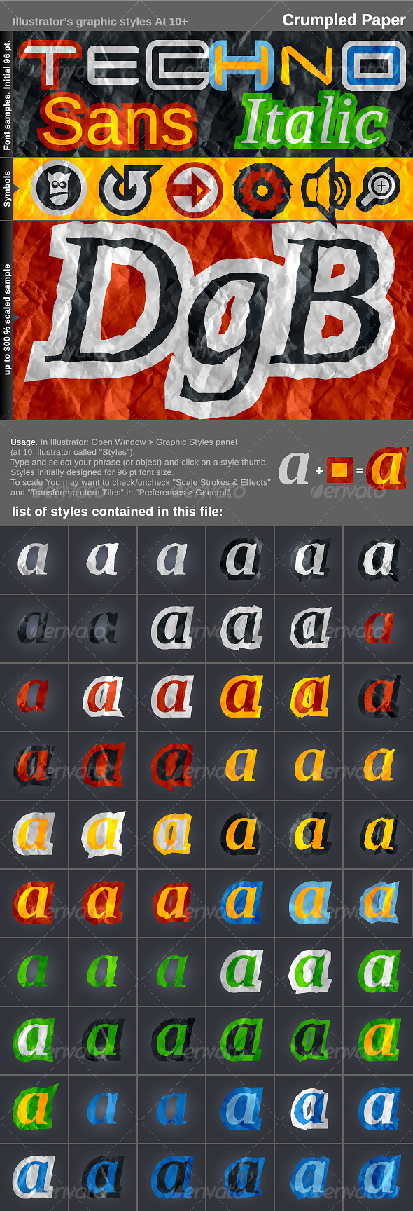 GraphicRiver Illustrator's styles AI CS& Crumpled Paper 101893 GraphicRiver Illustrator's styles AI CS& Crumpled Paper 101893