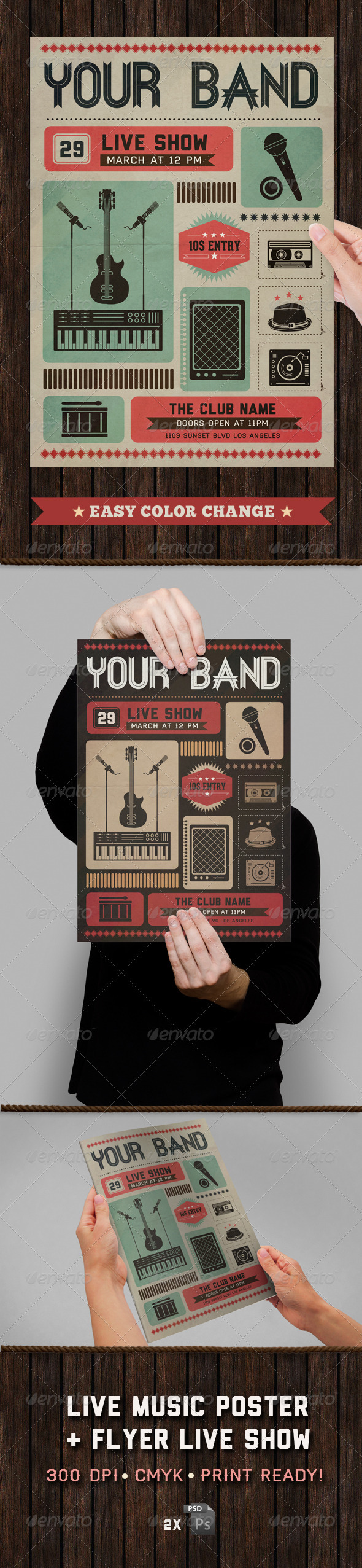 GraphicRiver Live Show Music Poster & Flyer Template 2833284 GraphicRiver Live Show Music Poster & Flyer Template 2833284
