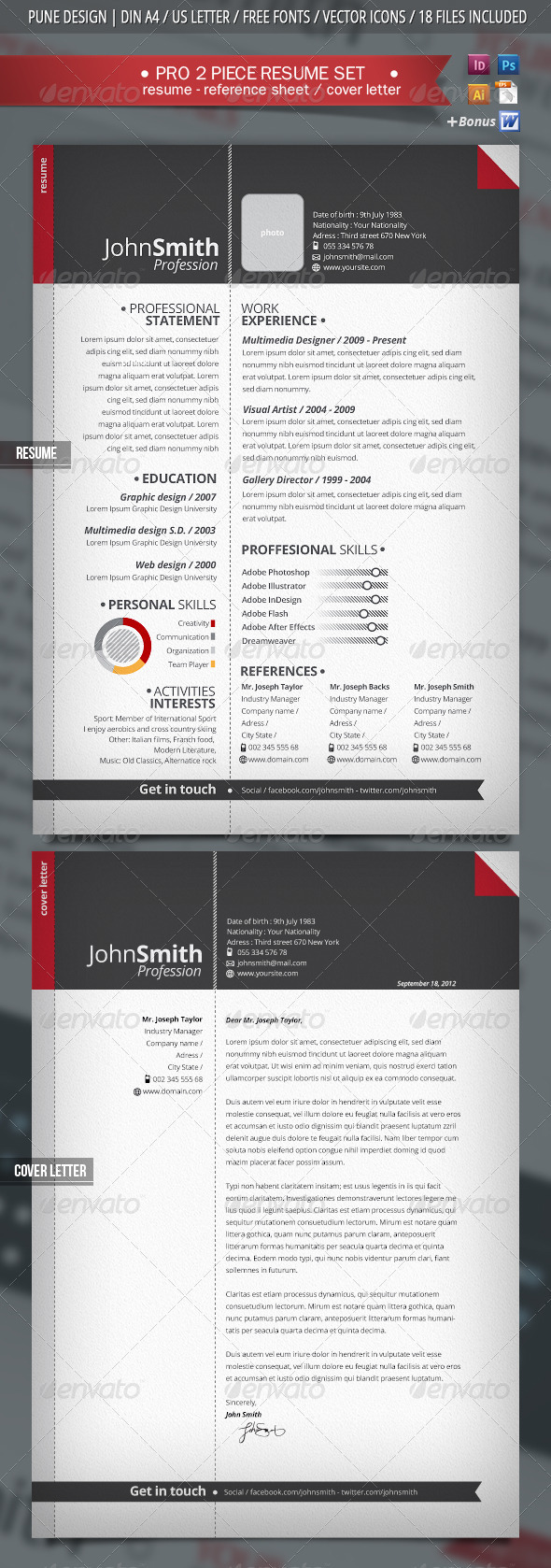 GraphicRiver 2-Piece Pro Resume & Cover Letter 2858605 GraphicRiver 2-Piece Pro Resume & Cover Letter 2858605