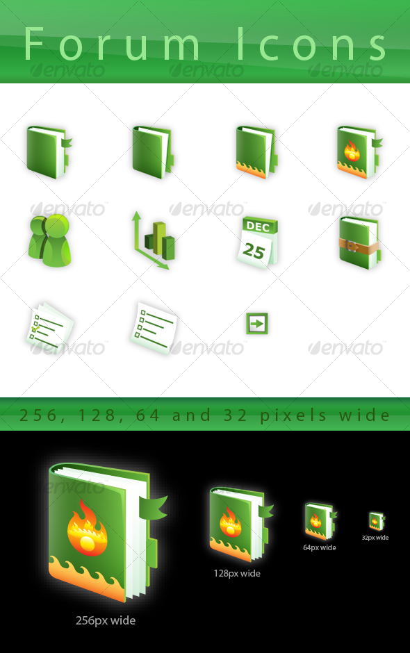 GraphicRiver Green Forum Icon Set 102838 GraphicRiver Green Forum Icon Set 102838