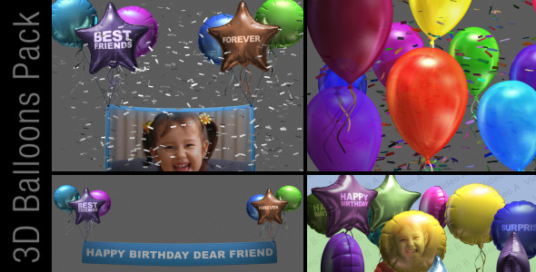 VideoHive 3D Balloon Pack 2887474